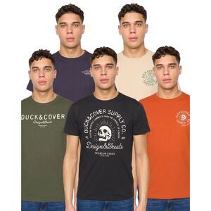 Duck and Cover Mens Mullbarry Assorted Designs T-Shirt (Pack of 5) / Multicolore